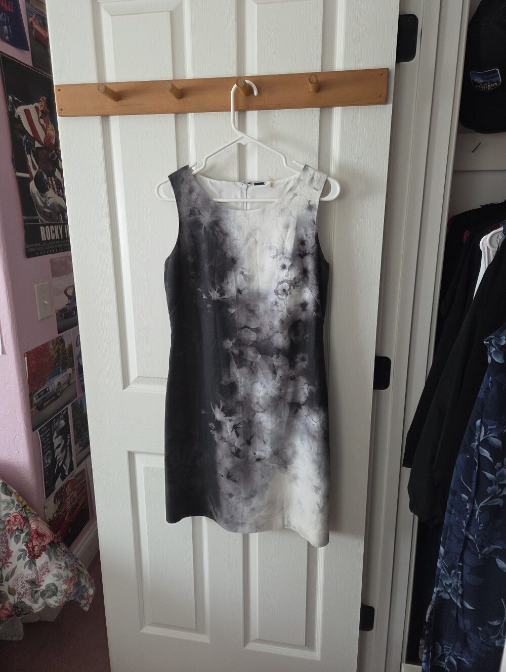 Elie Tahari White Dress with Black And White Florals